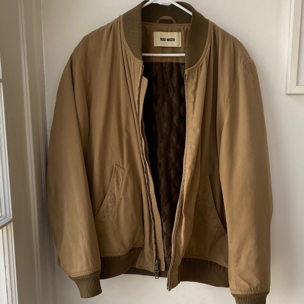 Buck Mason Tan Bomber Jacket